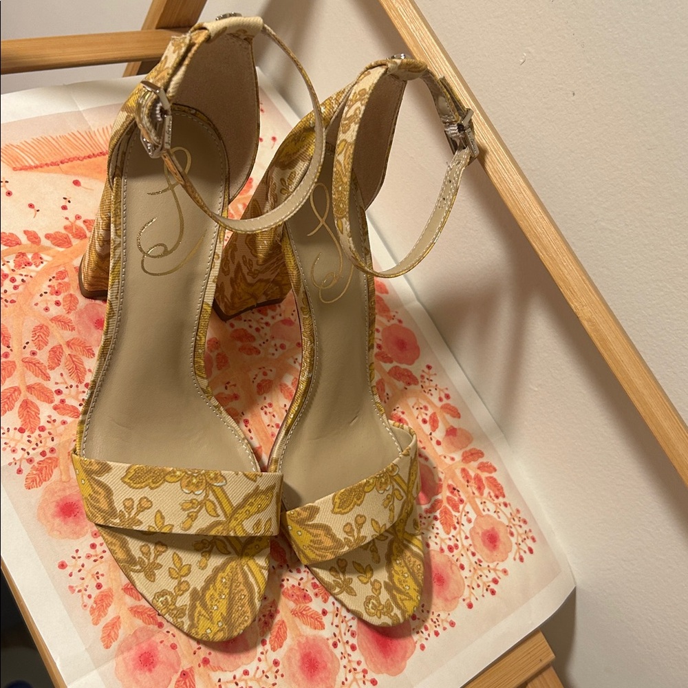 Sam Edelman Yaro Tumeric Multi Patterned Heels Size 6.5 - Picture 6 of 7